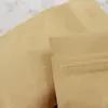 50 ADET 10 * 20 + 6 cm Kraft Kağıt Ayakta Paketleme Çanta Sekiz Taraflı Sızdırmazlık Gıda Depolama Alüminyum Folyo Paket Çanta Zip Kilit Torbalar
