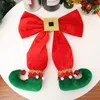 Decorazione per albero di Natale con fiocco, stivali da elfo, ciondolo, albero di Natale, ornamento da appendere per la disposizione delle scene di feste di Capodanno