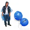 Disposable Raincoat With Plastic Ball Cover Ball Travel Portable Keychain Ball Poncho Emergency Disposable Solid Color Rainwear BH1794 TQQ