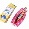 10 stks / partij Kawaii Milk Doos Ontwerp Grote Capaciteit Waterdichte PU Potlood Novetly Potloodzak Cosmetische Tas Nice Gift voor Kids1