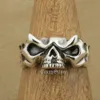 Groothandel - 925 Sterling zilveren schedel ring heren biker punk ring ta14 US maat 7 ~ 14