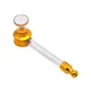 Oil Burner Glass Smoking Pipe 14MM Removeable Metal Tobacco Herb Pipes Pyrex Glass Hand Spoon Pipe Accessories