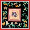 ツイルシルクスカーフ女性のファッションラージハイジャブキャリッジフラワープリントスクエアスカーフショールラップ女性Foulard Bandana 130cm * 130cm