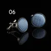 man039s cuff link fashion round cufflinks plaid sleeve button french cuff metal cloth Buckle 10pairlot9126134