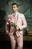 Nowy Najnowszy projekt One Button Pink Groom Tuxedos Groomsmen Best Man Garnitury Mens Wedding Blazer Garnitury (Kurtka + Spodnie + Kamizelka) 1194