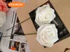 200PCS 7cm Artificial PE Foam Rose Blomma med stam DIY Wedding Bouquet Christams Centerpiece Blommor Decor Shooting Props