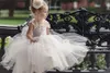 꽃 여자 드레스 결혼식을위한 드레스 최신 레이스 Tulle Tutu 공 가운 유아 어린이 웨딩 드레스 파티 드레스