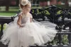 Abiti da ragazza di fiori per matrimoni Nuovi abiti da sposa per bambini in tulle con tutu di pizzo Abiti da festa per bambini