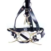 Bondage Leather Belt Open Mouth Spider O-ring Gag Cross Plug Head Harness Mask Nose Hook #R52