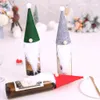 DHLクリスマスの装飾ルドルフの帽子は、ワインのびんのカバーサンタクロースのひげの人形の形Xmasのテーブルの装飾3色XD21171
