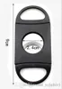 Pocket Plastic Stainless Steel Double Blades Cigars Guillotine Cigar Cutter Knife Scissors Tobacco Black New Smoking Tool3687543