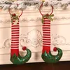 Pingente de Natal do Elf Boots listrado Pingente de Natal da porta da árvore pendurada Decoração Ornaments1