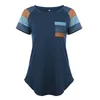 Rundhals Kurzarm T-shirts Tops Gestreifte Lange Hemden Lose Tops Tees Sommer Frauen Kleidung Drop Ship 220115