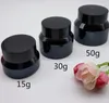 15g 30g 50g Frost Black Glass Cream Jar Verpackungsflaschen mit Deckel White Seal Insertion Container Cosmetic Cream Pot