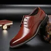 mens formella skor äkta läder spetsad italiensk designer skor män brun klänning eleganta skor för män mode sapato oxford masculino 2019