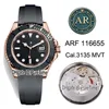 Melhor edição ARF 40mm y-m 18k Rose Gold Black Cerâmica Moldura Preta
