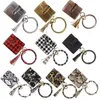 PU Leather Bangle Bangelet Card Bag Wallet Keychain Wristlet Keyring Leopard Handbag Leather Bracelet Card Card With Tass5589655