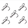 50pcs/lot 2# 4# 6# 8# 10# Black Fishing Hook High Carbon Steel Treble Overturned Hooks Fishing Tackle Round Bend For Bass