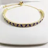 NEW Blue stripe Gold plated Bracelets Women Wedding Jewelry for Pandora 925 Sterling Silver Bracelet with Original box high quality