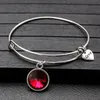 Verzilverde metalen edelsteen bedelarmband verstelbare 12 kleuren leven stenen armband