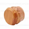 Drum Style Hard Plastic Herb Grinder For Tobacco 40MM 50MM 4 Piece Acrylic Smoking Herb Grinder With Wooden Wood Crusher Leaf Design