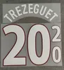 2000 Zidane Nameset Henry Trezeguet Utskrift av järn på överföringsecken