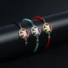 Nuovo arcobaleno Cz corona braccialetto con cordino donna colorato arcobaleno oro riempito Cz bracciali gioielli da sposa in acciaio inossidabile Gift226z