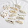 pearl hair clip barrettes fashion korea accessories imitiation for women girls handmade pearl flowers hairpins