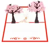 Carte d'invitation d'arbre d'amour créative Cartes de vœux de mariage 3D à la main pour la Saint-Valentin Festive Party Fournitures