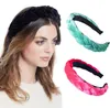 European and American new style gold velvet cross hair hoop ladies twist braid fleece solid color wide edge headband WY347