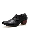 Hot Sale-New Arrival Men Dress shoes Pointed Toe Height Increase Casual leather shoes shoes Black White