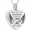 Angel Wing Birthstone Cremation Urn Necklace Heart Memorial Pendant Stainless Steel Ashes Jewelry