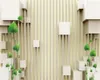 Carta da parati murale 3D Carta da parati a strisce verde spazio in rattan Soggiorno Camera da letto TV Sfondo muro
