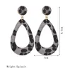 print New Style Trendy Leopard Ladies Brincos Dangle Faux gancho de couro brincos senhoras Punk-style Gota Shaped Ear Gota Moda DHL Jóias