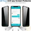 För iPhone 12 Pro X Xs Max XR Sekretess Temperat Glass Antispy Explosion Screen Protector för iPhone 7 8 Plus NEW9740801