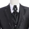 HOT - Charcoal Grey Groom Tuxedos Noch Lapel Groomsmen Mens Wedding Dress Excellent Man Jacket Blazer 3 Piece Suit(Jacket+Pants+Vest+Tie)685