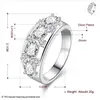 Epacket DHL Plaqué argent sterling Rangée de grande bague pour femme en zircon DHSR694 taille américaine 7; plaque en argent 925 pour femme Trois anneaux en pierre bijoux