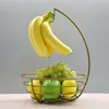 Praktische Geschirr Metall Obstkorb Abnehmbare Banana Aufhänger Lagerung Halter Haken Küche Geschirr Metall Obstkorb T200115