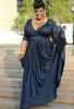 Robe de demoiselle d'honneur arabe saoudienne grande taille col en V demi manches robe de bal longueur de plancher robe de soirée de mariage personnalisée