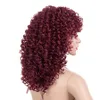 14 inch korte afro kinky krullende pruik synthetische pruiken voor vrouwen zwart natuurlijk afro haar