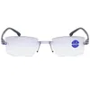 男性の女性の抗青い光コンピュータ眼鏡のためのフレームレススクエア読書メガネの眼鏡の遠い光景Presbyopiaの読者メガネ安く送料無料
