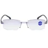 Moda Damskie Okulary Czytanie Kobiety Mężczyźni Przezroczyste Blue Light Blokowanie Bezramowe Okulary Komputerowe Presbyopia Reader +1.0 - + 4.0 Wybierz