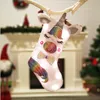 Grande licorne bas de noël pour enfants sac cadeau de noël sacs de bonbons ornement d'arbre de noël pendentif suspendu chaussettes décoration de noël