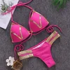 Yakuda 2024 Nuovo Bikini Costume da bagno sexy con stampa oro Tre punti Costume da bagno esplosivo Diviso da donna Cuciture Costumi da bagno sportivi flessibili ed eleganti