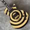 Custom Shop Zakk Black ed bullseye Yellow Electric Guitar Maple Neck Fingerboard White Pearl Block Inlay Copy E8647563