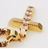 Groothandel-herenketenjongens Gesneden goud Zilver Zwart Toon Cross Rvs Hanger Ketting Clear Rhinestones DLKPM86