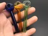 En stock Petite pipe en verre Pipes à fumer en verre coloré 7cm de longueur Pyrex Brûleur à mazout Pipes à main Pipe à fumée de tabac bleu vert orange