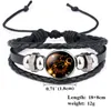 Pulsera de cabujón de cristal de 12 Constell, signo del horóscopo, pulseras multicapa ajustables, joyería de moda para hombre y mujer, Will y Sandy