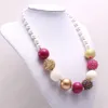 Baby Pearl Ketting Kids Meisjes Chunky Bubblegum Kralen Ketting Handgemaakte Sieraden Choker Voor Kinderfeest Gift 1pc Dropship