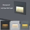 Luce scale a LED impermeabile Luci passo 3W 86 * 86mm AC85-265V Lampada da notte impermeabile per interni ed esterni in alluminio Lampada da notte calda e fredda